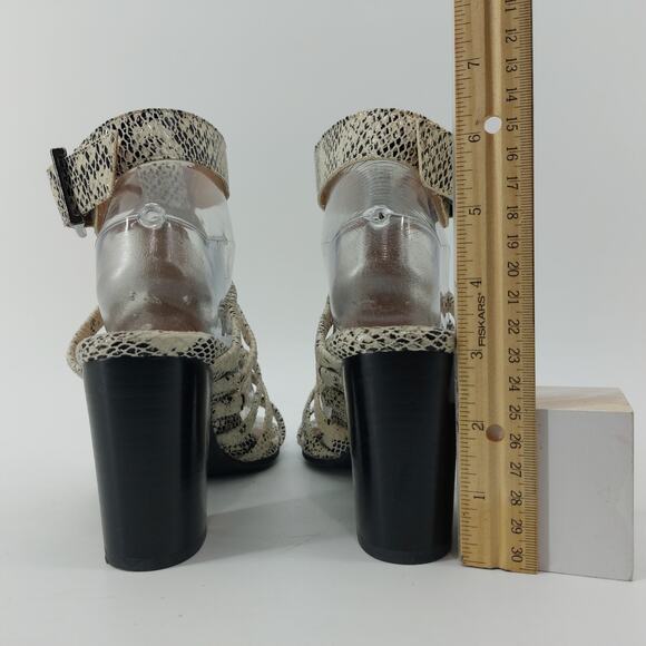 Vionic Sami Heeled Sandals White Snakeskin Womens Size 7 - Picture 8 of 14